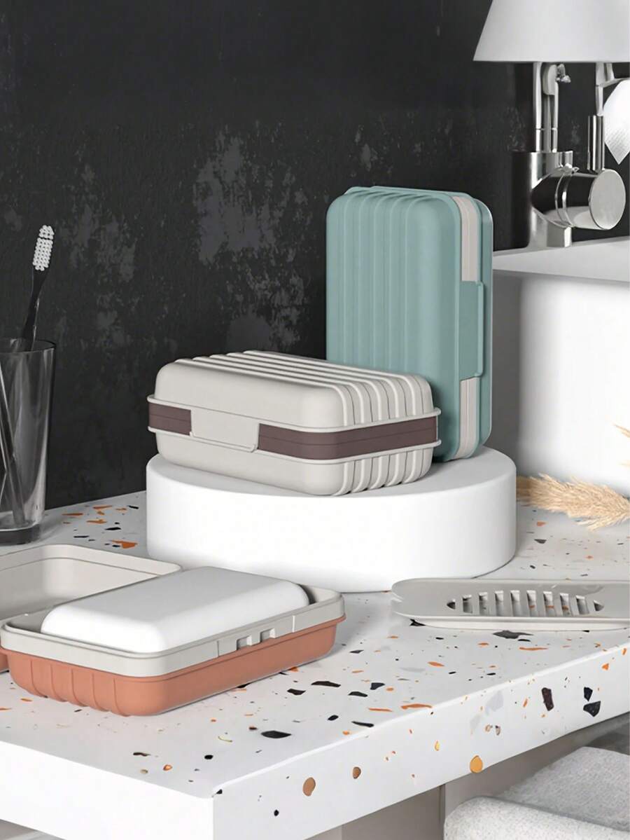 Minimalist Soap Dish, Rectangular Plastic Soap Box With Cover, Draining Soap Tray, Rectangular Plastic Soap Rack, Bathroom Soap Holder, Covered Soap Box, Bathroom Draining Soap Dish, Minimalist Soap Box Storage Rack, Bathroom Accessories, Home Bathroom Decor, Autumn Decor, Back To School