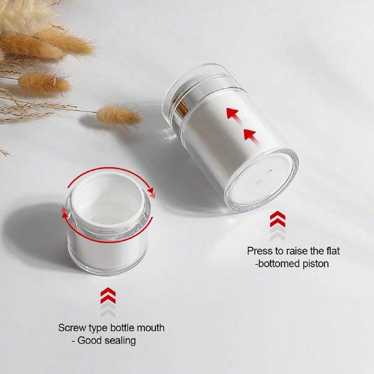 3 Pcs Airless Pump Jars Mixed, Empty Makeup Containers, Refillable Vacuum Bottle Dispenser For Cream, Travel Bottles For Toiletries, Leak Proof Air Pump Jar For Cream Lotion, Eye Cream, Liquid, Foundation, Shampoo - 3 件裝 - 查看 5