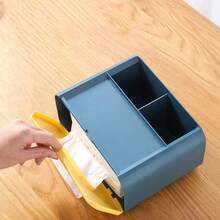 Creative Plastic Multifunctional Tissue Box Remote Control Storage Tissue Box Dust-Proof Tissue Canister Desktop Storage Box - Multicolor - Ver 2
