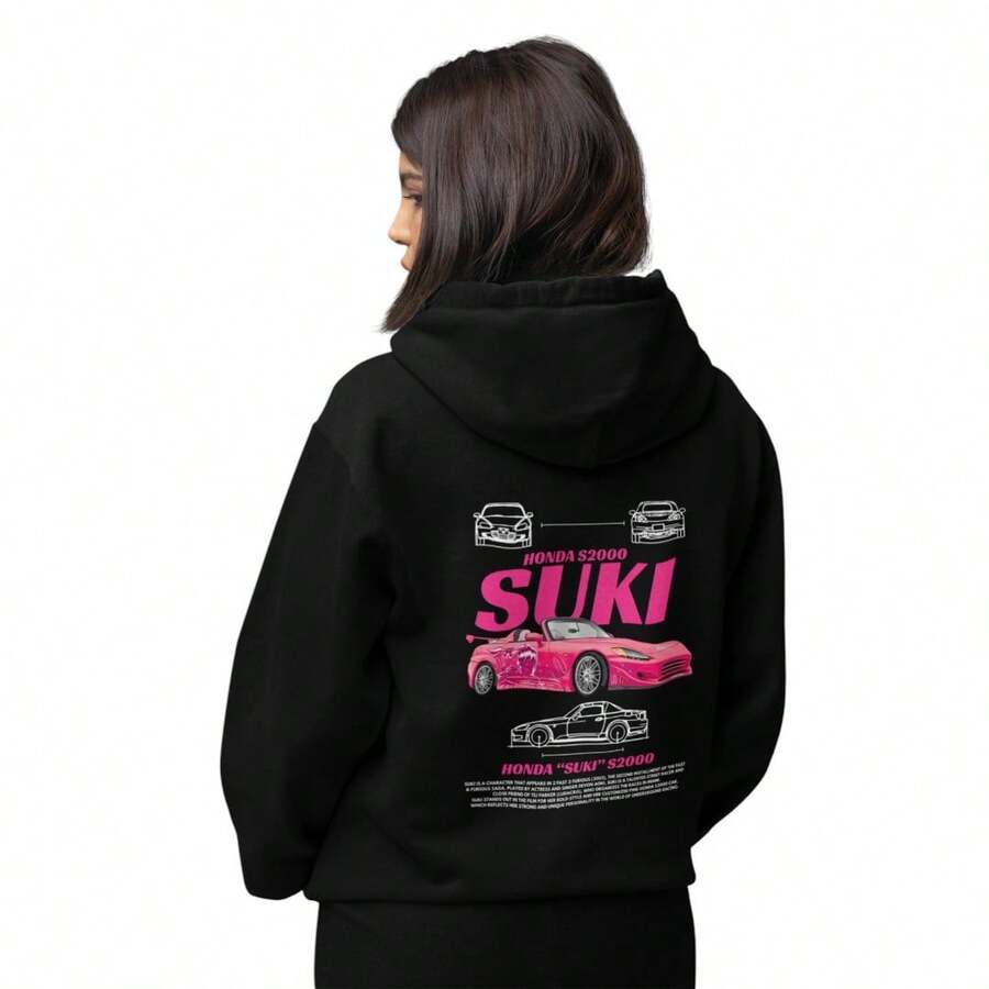 Sudadera Hoodie Autos Hondaa Suki S2000 Unisex con Capucha - Negro - Ver 1