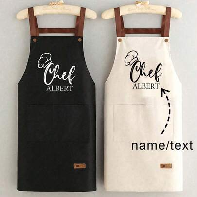 1 chiếc tạp dề nấu ăn nhà bếp tùy chỉnh, in theo yêu cầu - Tạp dề nấu ăn cá nhân hóa, tạp dề in logo tùy chỉnh, tạp dề đầu bếp, tạp dề in tên tùy chỉnh, quà tặng làm bánh, tạp dề nướng BBQ, tạp dề nhà bếp, tạp dề polyester chống dầu hiện đại, tạp dề nhà bếp màu đen, tạp dề polyester, thích hợp cho làm vườn, nhà bếp và việc nhà, lý tưởng cho gia đình và nhà hàng.