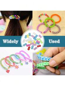 500/1000 Pcs S Clips Rubber Band Clips, Loom Rubber Band Clips Plastic Band Clips Connectors Refills Bracelet Kit Clip For Loom Bracelets DIY Making Refill Kitloom Bands,Sewing Kit,Loom Band Kit,Toddler Craft,Kids Bracelet Making Set,Bracelet Loom,Loom Bands>Set,Rubber Band,Darning Loom - Multicolor - View 3