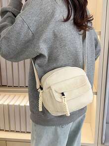 Women's Small Crossbody Bag Cute Canvas Shoulder Purse With Multi Pockets And Adjustable Strap For Daily Essentials - 米色 - 查看 6