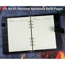 A5 PU Leather Binder Cover With Magnetic Buckle Closure, 6 Ring Personal Notebook For Organizing Planner Refill Pages, Photo Card Sleeves, Multi-Functional Card Collector-826103 - Black - View 6