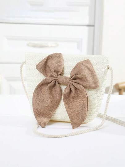 1pc - Fashionable New Woven Straw Bag, Cute Cartoon Heart Shaped Flower Bag, Lace Flower Decor Super Adorable, Shiny Crystal Flower Stamen, Multi-Color Woven Bag Styles