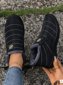 2025秋冬新款女式羊毛雪地靴，多色保暖防滑一脚蹬冬季鞋，厚款户外休闲鞋