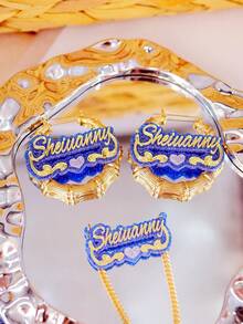 1PC Bông tai tre Acrylic tùy chỉnh, Bộ vòng cổ tên, Bông tai tên cá nhân, Bông tai tre tên, Vòng cổ tên Acrylic, Quà tặng cho phụ nữ, trẻ em, Hồng, Vàng, Phong cách, Đầy màu sắc, Cổ điển, Đơn giản, Unisex, Thường ngày, Dễ thương, Tùy chỉnh, Cá nhân hóa, Độc đáo, Quà tặng lý tưởng cho anh ấy, Quà tặng lý tưởng cho cô ấy, Cô ấy, Bạn trai, Bạn gái, Bố, Mẹ, Gia đình, Bạn bè, Cho ngày kỷ niệm, Cho sinh nhật, Cho lễ tốt nghiệp, Cho vũ hội, Cho bữa tiệc, Trang sức thép không gỉ - vàng - Xem 11