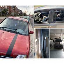 LZLRUN - Rollo de Vinilo Autoadhesivo de Color Negro Mate, para Uso automotriz, Cuchillo de 30,5 x 152,4 cm + Herramienta de Mano - 30cm x 150cm - 0,6 cm x 900 cm - Ver 9