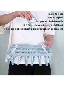 1 Piece 32 Clip Windproof Clothes Peg, Sock Peg, Bra Clothes Peg, Hat Peg, Multi-Clip Clothes Rack, Drying Rack, Multi-Functional Clothes Peg