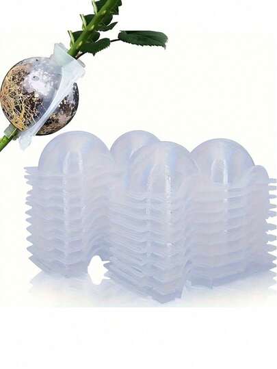 20/30pcs Reusable High Pressure Propagation Balls For Plant Root Growth - Durable Plastic Rooting Grafting Devices For Rapid Plant Breeding And Air Layering, Non-Electric, Water System, Clone Chamber Kit With Observation Port