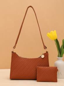 Multifunctional Large Capacity Underarm Bag, Casual Shoulder Bag For Daily Outing - Brown - View 4