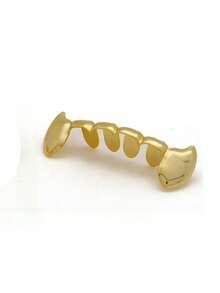 18k Gold Plated Grillz Vampire Dracula Teeth Grillz 1-3pcs Single Fangs And 6 Bottom Grillz Set & Single Teeth - Multicolor - View 3