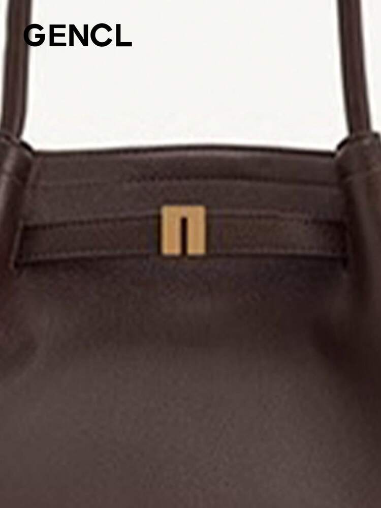 GENCL Versatile Large Women's Fashion Shoulder Bag, Crossbody Handbag, Multi-Functional Special Edition Elegant Large Capacity Durable Clam Shell Dumpling Tote Bag, Suitable For Commuting, Work, Short-Term Travel, And Gift Giving - Brown - View 4