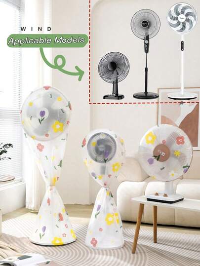 1 件 PEVA 风扇罩，白色半包裹式风扇防尘罩，适合家庭使用，防水、防潮、防尘风扇保护罩，易于穿脱，可清洗和重复使用，保持风扇清洁，适合学校、厨房办公室、家庭、旅行、可清洗、可重复使用、袋子、组织器、存储圣诞节节日礼物赠送、返校