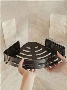 2pcs Corner Shower Caddy, Thickened PP Material Bathroom Storage Rack, Indoor Shower Shelf, Shower Wall Shampoo Rack, Kitchen Bathroom Storage Box, Shower Basket, Space-Saving Triangular Rack - Durable Wall-Mounted Bathroom Shampoo, Body Wash And Cosmetics Storage Rack - Easy Installation, Anti-Slip Design, Bathroom Accessories, Mother's Day Gift