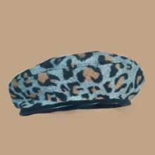 1pc Brown Leopard Print Casual Versatile Beret Hat For Women Autumn Accessories - Multicolor - View 8