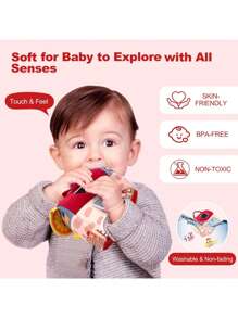 蒙特梭利农场谷仓主题婴儿玩具，适合 6-12 个月婴儿，配有 6 件毛绒动物摇铃，适合幼儿感官发育玩具礼物