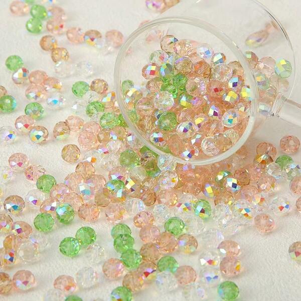 10 pièces/paquet Perles de verre cristal super brillantes 6*8mm, forme de losange, matériaux de fabrication de bijoux DIY, perles entretoise pour bracelet