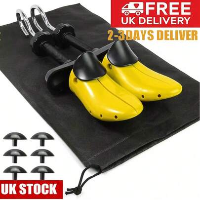 Pair Of Shoe Stretchers For Men & Women – Adjustable Shoe Expander Size 40-47 With Precise Screw Control – Ergonomic Design For Boots, Sneakers, Leather Shoes – High Rigidity & Toughness Plastic – Includes 8 Auxiliary Plates For Toe & Width Stretching – Relieve Foot Pain & Blisters