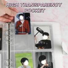 1个A5照片相册保护套，PU皮革材质，偶像照片收藏文具，带25个卡槽 - 彩色 - 查看 4