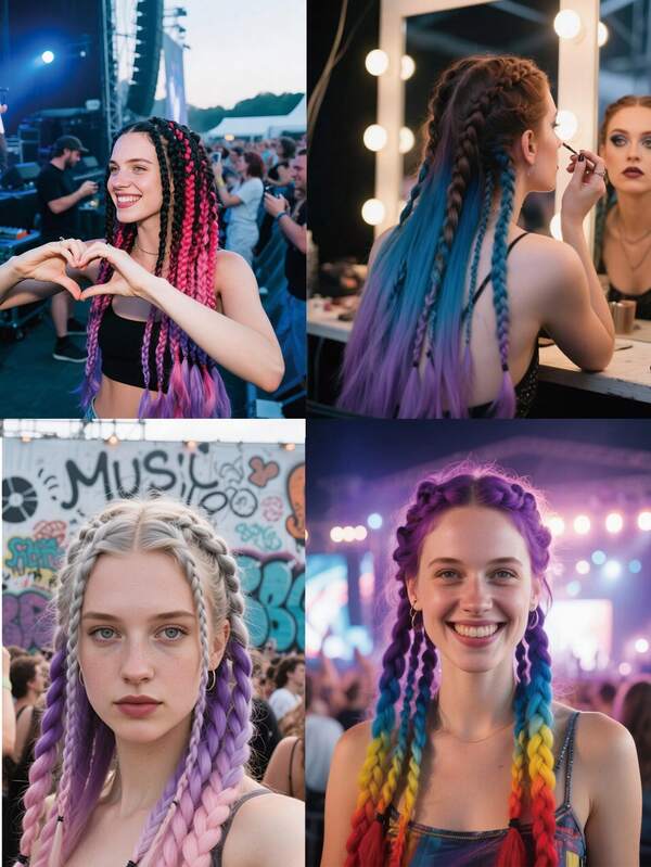 Extensões de cabelo de rabo de cavalo com ombré de 28 polegadas, estilo bicolor e personalizadas! Elástico para cabelo que dura apenas um segundo, fibras capilares sintéticas macias e fofas, adequadas para cosplay, Halloween, festivais de música, festas e todos os tipos de cabelo.