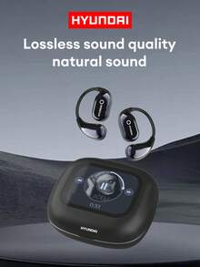 HYUNDAI Q18PRO AI Wireless Earbuds, High-Fidelity Stereo Sound, Directional Transmission, ENC Smart Noise Cancellation, Sensitive Microphone, Voice Call, Music, Gaming, Movie, Low Latency, Long Battery Life, Display, Multi-Function, Ear-Hook Wireless Earphones - Black - View 1