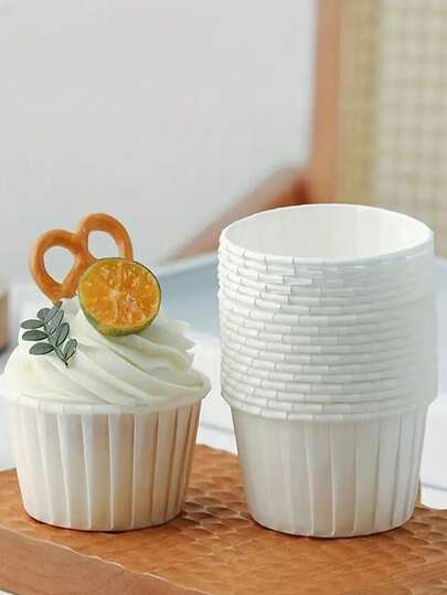 50 pièces Caissettes à cupcakes en papier, résistantes au four et au micro-ondes