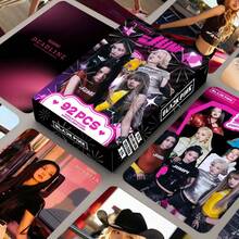 Cartas coleccionables premium de Black Pink | Edición limitada OT4 | Condición de menta con fecha límite | Mercancía KPOP rara Edición de gira mundial Cartas coleccionables KPOP Mercancía 124 piezas de cartas láser (incluidas 64 pegatinas) Cartas LOMO - Multicolor - Ver 3