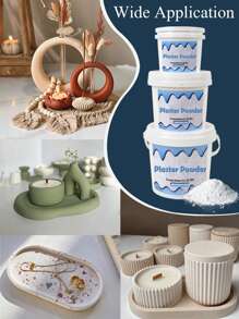 500克/1000克/1500克高密度石膏粉，适用于DIY雕塑模具、花瓶制作、铸造生产，桶装石膏粉，4.4磅/6磅/7磅