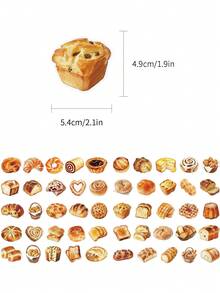 50/150/250pcs Baking Bread & Dessert Stickers For Decorating Luggage, Skateboard, Phone, Computer, Scrapbook - Multicolor - View 7