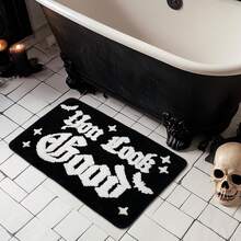 Halloween Rug Your Look Good Gothic Bathroom Shower Rug Halloween Bath Mat Spooky Bathroom Shower Mat Floor Doormats Rugs For Tub Home Living Room - Black - View 3