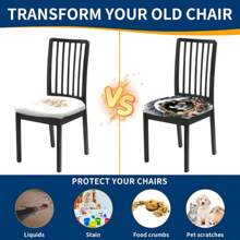 1/4/6/40 buc Huse de scaun detașabile, elastice, din material textil cu imprimeu cu șoareci mici și ramuri de pin în gaură, husă completă, huse pentru scaune de restaurant - huse pentru perne de scaun pătrate pentru restaurant, bucătărie, sufragerie, hotel, huse pentru scaune detașabile, moi