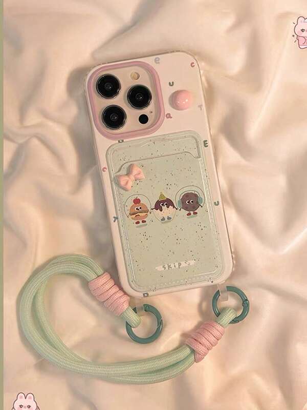 Colorful 3D Flower Lanyard Card Holder Phone Case Compatible With Apple IPhone 16 Pro Max/IPhone 15 Pro Max, New 11, 12, Creative 12, 11 Anti-Drop, 14 Pro/13 Protective Cover, Suitable For IPhone 17 Pro Max/17/Pro/17 Plus/17, Summer Style