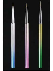 Set de 3 piezas, cepillo de uñas de varilla metálica de colores, bolígrafo estiramiento, bolígrafo de pintura, bolígrafo de estiramiento fino, bolígrafo de gancho de flor, suministros para uñas, accesorios para uñas, herramientas para uñas