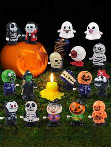 6 pièces Jouets à remonter d'Halloween, Jouets à remonter en vrac pour les faveurs de fête d'Halloween, les sacs surprises, les faveurs de fête, les prix de jeux de carnaval