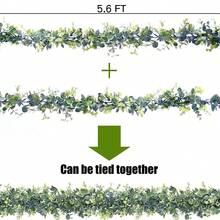 3pcs Artificial Eucalyptus Garland 3 Packs Fake Eucalyptus Greenery Garland Faux Hanging Plants Artificial Vines, 5.6 Feet/Strand For Wedding Backdrop Arch Wall Table Party Outdoor Festival Decor, Artificial Plants, Fall Decor, Wedding Decor, Wedding, Party Decor, Home Decor, Room Decor