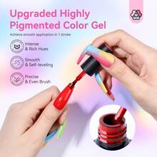 SAVILAND 36 Colors Gel Nail Polish Set: 39 PCS All Season Gel Nail Polish Sheer Glitter Solid Charm Colors With Base Gel Glossy Matte Top Polish Set Christmas Gifts For Manicure Nail Art - 36 Colors - 查看 5