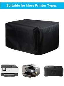 1Pc Universal Printer Copier Dust Cover Waterproof Protective Cover Polyester Material For Office Home Use - Fits Various Machines & Electronic Devices - Black - View 5