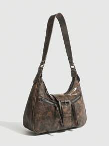 1 pieza Bolso cruzado de mujer de unicolor de piel de PU, impermeable, estilo británico retro para hombro/debajo del brazo, bolso de estilo Y2K chic para debajo del brazo adecuado para chicas, damas, estudiantes, trabajadores de oficina, viajeros, salidas escolares