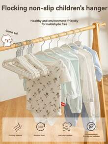 60 buah/50 buah/40 buah/30 buah/20 buah/10 buah, Gantungan Baju Anti Selip Anak, Rak Flocking Anak, Rak Jemuran Ajaib Anak - MultiWarna - View 4