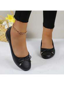 Womens Low Block Chunky Heels Pink Pumps Ladies Dress Shoes Round Toe Comfortable Office Slip On Shoes ROUDI-1 - 黑色 - 查看 7