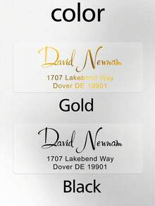 30-300 Stücke benutzerdefinierte goldene Präge-Rechteck-Hochzeitsaufkleber, personalisierte Namensetiketten-Aufkleber, anpassbare Text-Transparenz-Aufkleber, Hochzeitsgeschenk-Aufkleber für Einladungen und Geschenke - Stil A - Übersicht 3