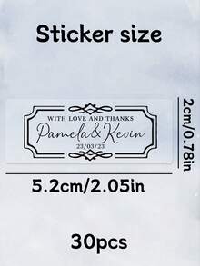 30-300Pcs Custom Wedding Stickers,Personalize Name Label Stickers,Customizable Text Transparent Stickers,Customized Thank You Stickers,Wedding Favor Stickers,Gold Stamping Rectangle,Bride And Groom,Birthday Gifts,Anniversary,Christmas,Bridesmaids,Invitations,Gift Box,Men,Women,Sisters,Unique Gifts