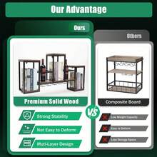 YUNRUX Wine Rack & Wine Glass Rack - Black - View 8