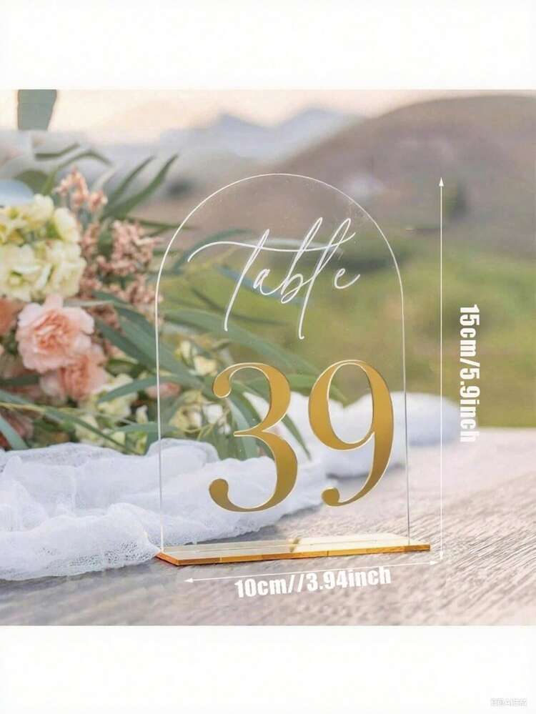 OUTANA 1个亚克力婚礼桌号牌（数字1-40），可单独使用或组合使用，适用于座位指示或预订标记。适用于酒店用品、聚会、毕业季、婚礼场地装饰、周年纪念、新娘送礼会、订婚派对、婚礼细节和生日庆祝活动。（尺寸：5.9 x 3.94英寸） - 彩色 - 查看 16