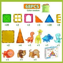 Đồ chơi khối xây dựng từ tính ABS vuông lớn, gạch từ tính sáng tạo xây dựng 3D, thích hợp làm quà tặng ngày lễ thiếu nhi và sinh nhật - Nhiều màu - Xem 9