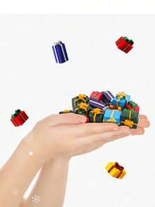 20 pezzi Decorazioni natalizie in miniatura per artigianato, Statuine natalizie in miniatura, Decorazioni natalizie per artigianato, Decorazioni per albero di Natale in miniatura, Accessori da giardino fai-da-te, Ornamenti natalizi in resina decorativa a forma di albero di Natale in scatola, Kit ciondolo fai-da-te