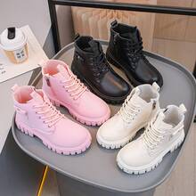 Botas sencillas y cómodas para ninos, botas de estilo británico multifuncionales de color negro para ninos y niñas.Botas sencillas y cómodas para niños, botas de estilo británico multifuncionales de color negro para niños y niñas - Negro - Ver 7