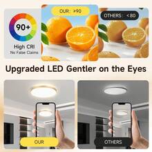 Gold Frame Recessed Ceiling Light, Remote Control Smart Ceiling Lamp, Living Room Light, Home Lighting, Gold Pendant Light, Indoor Decor, LED Downlight, 3-Color Switchable With Memory Function, Suitable For Living Room/Bedroom/Hallway/Balcony/Kitchen/Cabinet/Entrance/Bathroom/Home/Store/Clothing Store/Shop/Bar/Hall - Gold Ceiling Lights - View 7