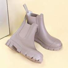 DangDing Damen Mode vielseitige Lässig Elastische Textur Sohle Dicke Boden Militärstiefel, Chelsea Stiefel, Knöchel Stiefel, Wasserdichte Regenstiefel geeignet für Outdoor, Garten, Wandern, Arbeit